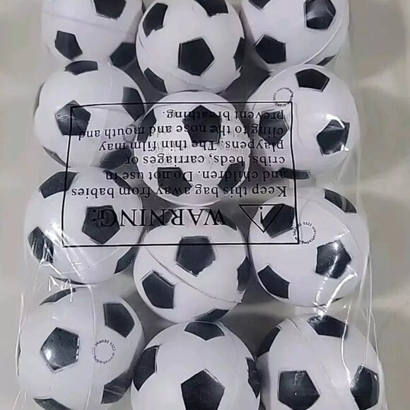 Set of 12 ~ Realistic Soccer Ball Stress Balls 2 1/2 Inch Squeezable balls - Picture 4 of 4